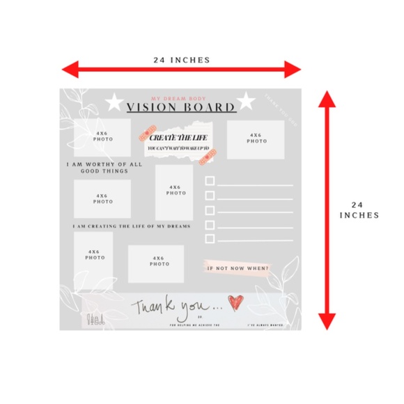 Dream Body Vision Board Poster 24X24 - Manifest Your Cosmetic Surgery & Fitness - Picture 4 of 7